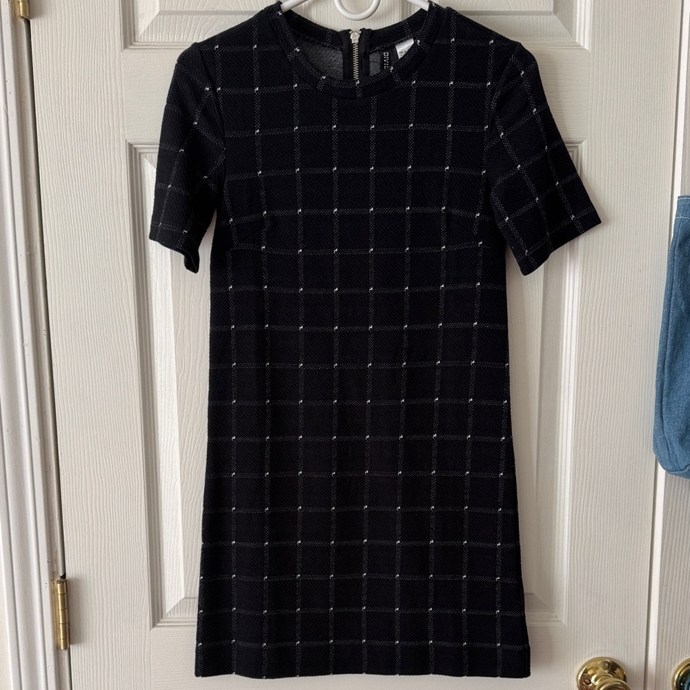 H&M Black Plaid Mini Dress